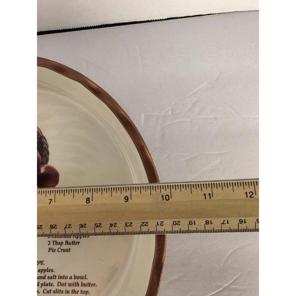 Vintage Apple Pie Recipe Ceramic Pie Plate 10